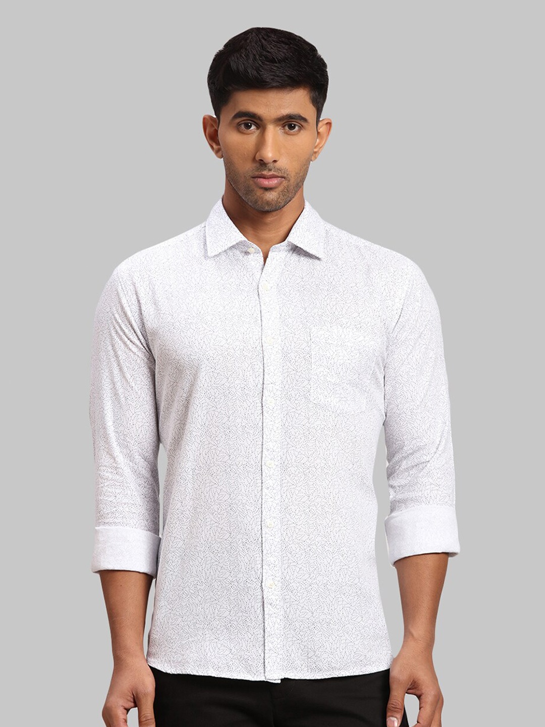 

Parx Men Slim Fit Printed Cotton Casual Shirt, White
