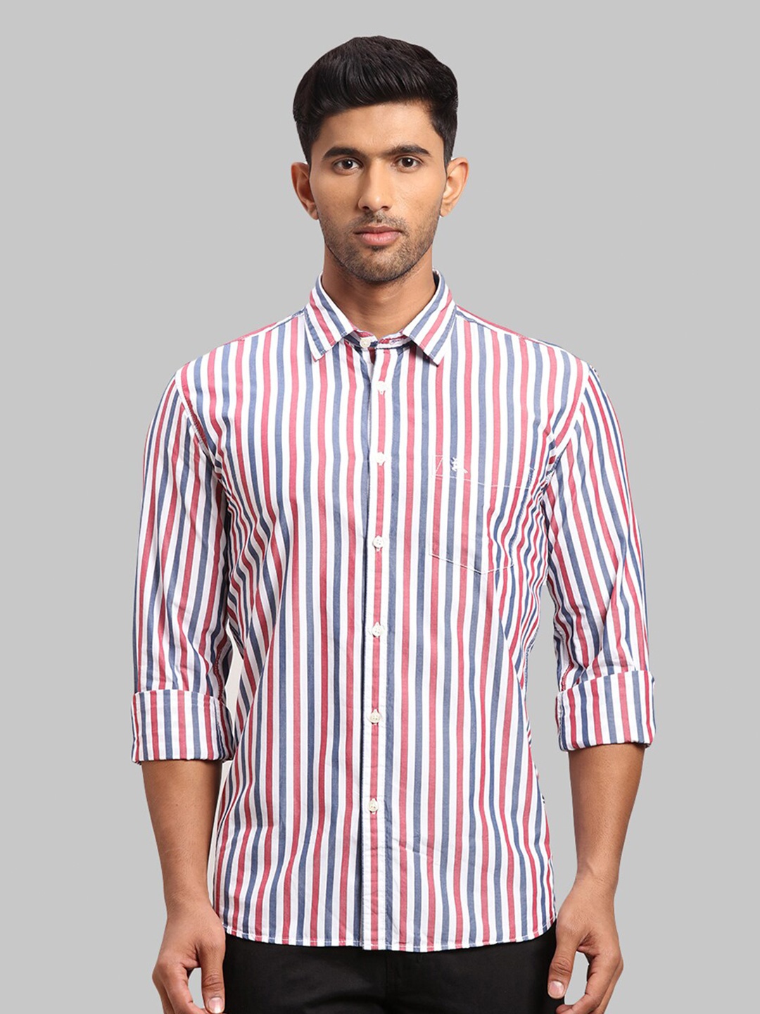 

Parx Men Slim Fit Striped Cotton Casual Shirt, White