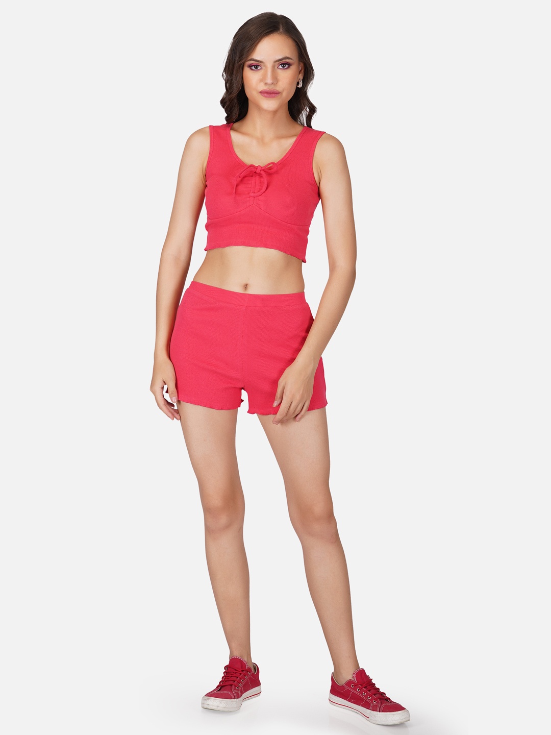 

Tinted Women Pure Cotton Co-Ords Set, Pink