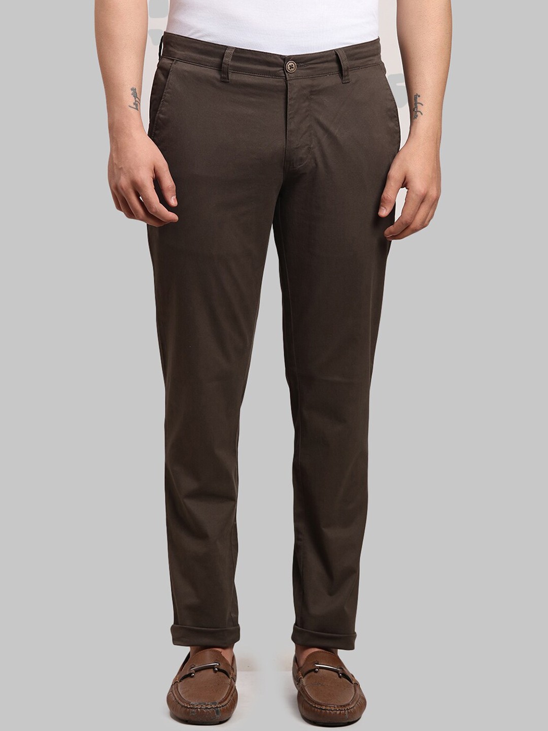 

Parx Men Grey Tapered Fit Trousers