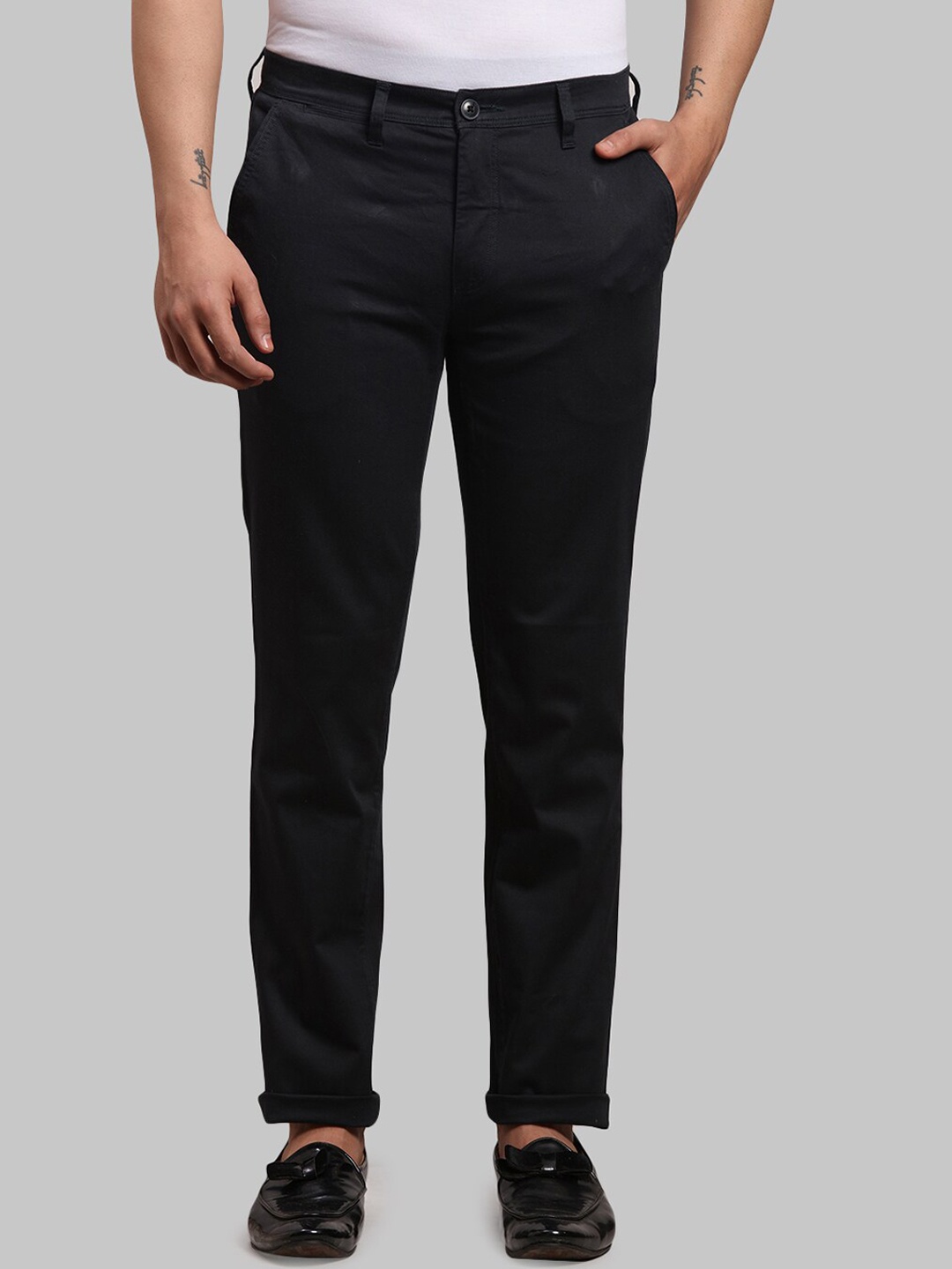 

Parx Men Blue Tapered Fit Cotton Causal Trousers