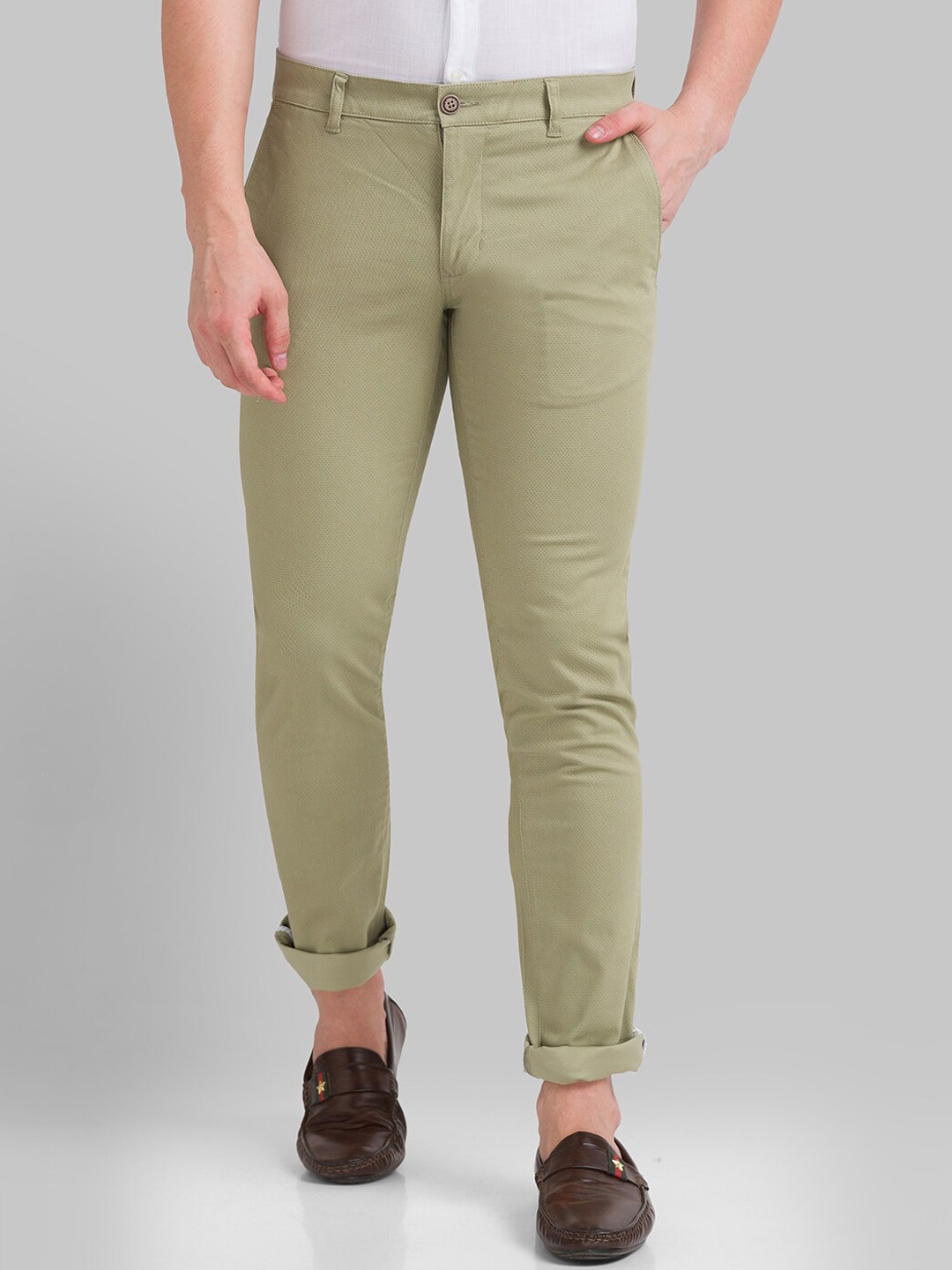 

Parx Men Tapered Fit Trouser, Green