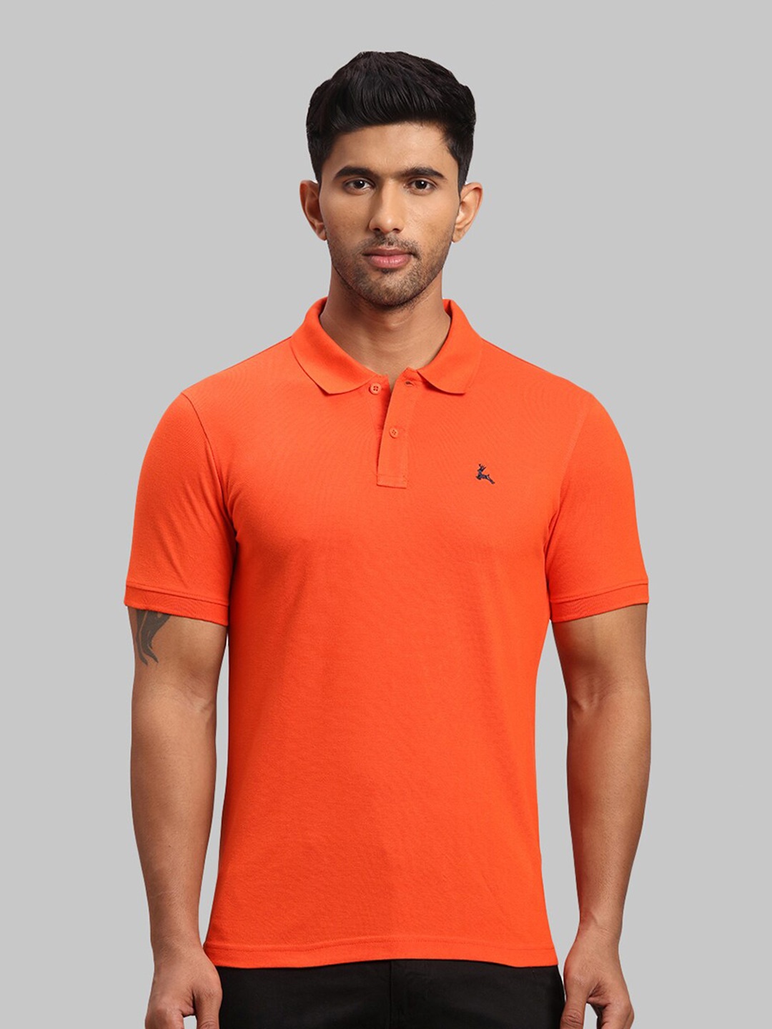 

Parx Men Polo Collar Cotton T-shirt, Orange