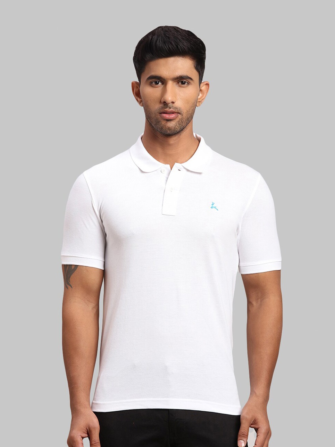

Parx Men Polo Collar Cotton T-shirt, White