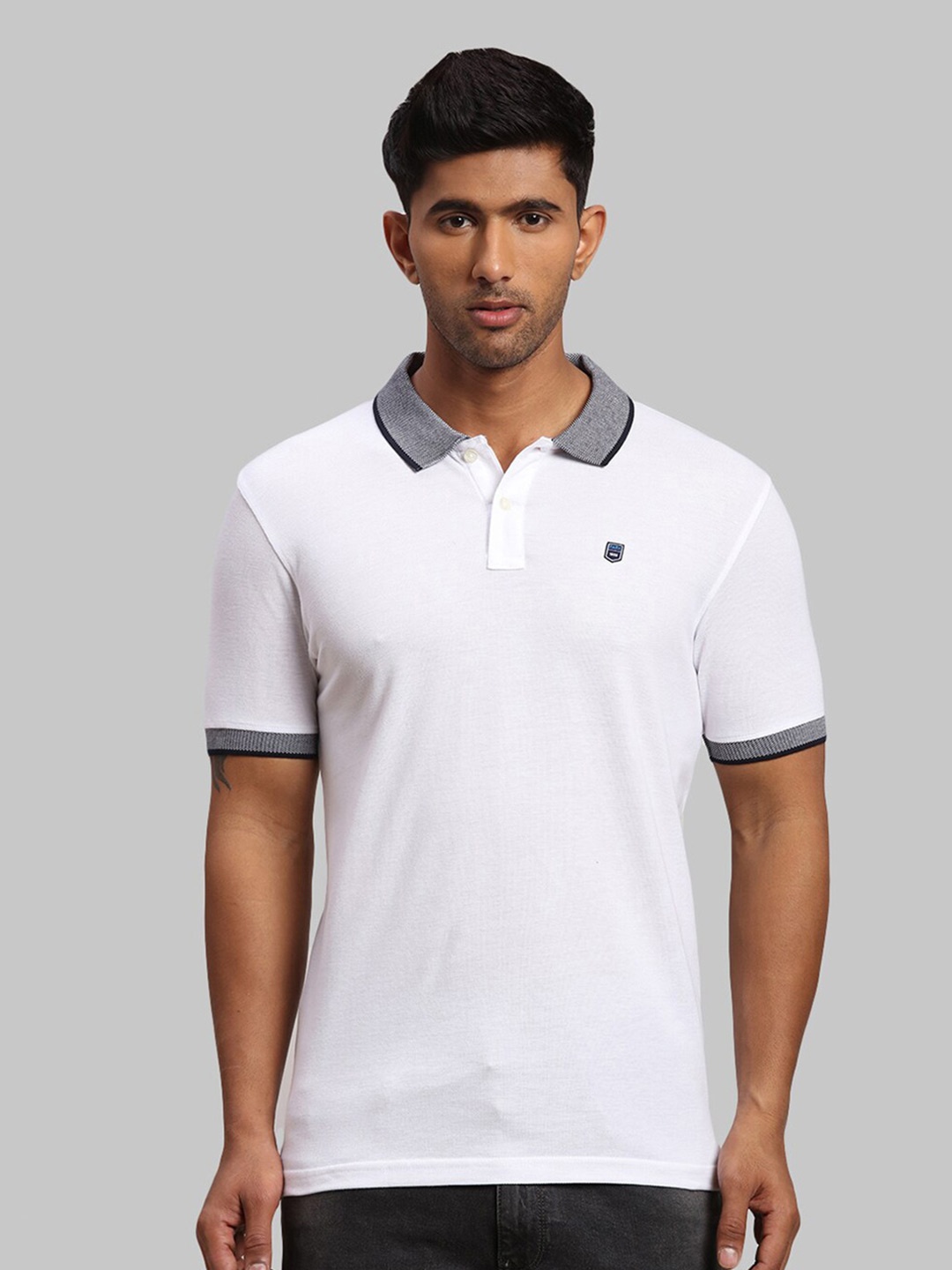 

Parx Men Polo Collar Cotton T-shirt, White