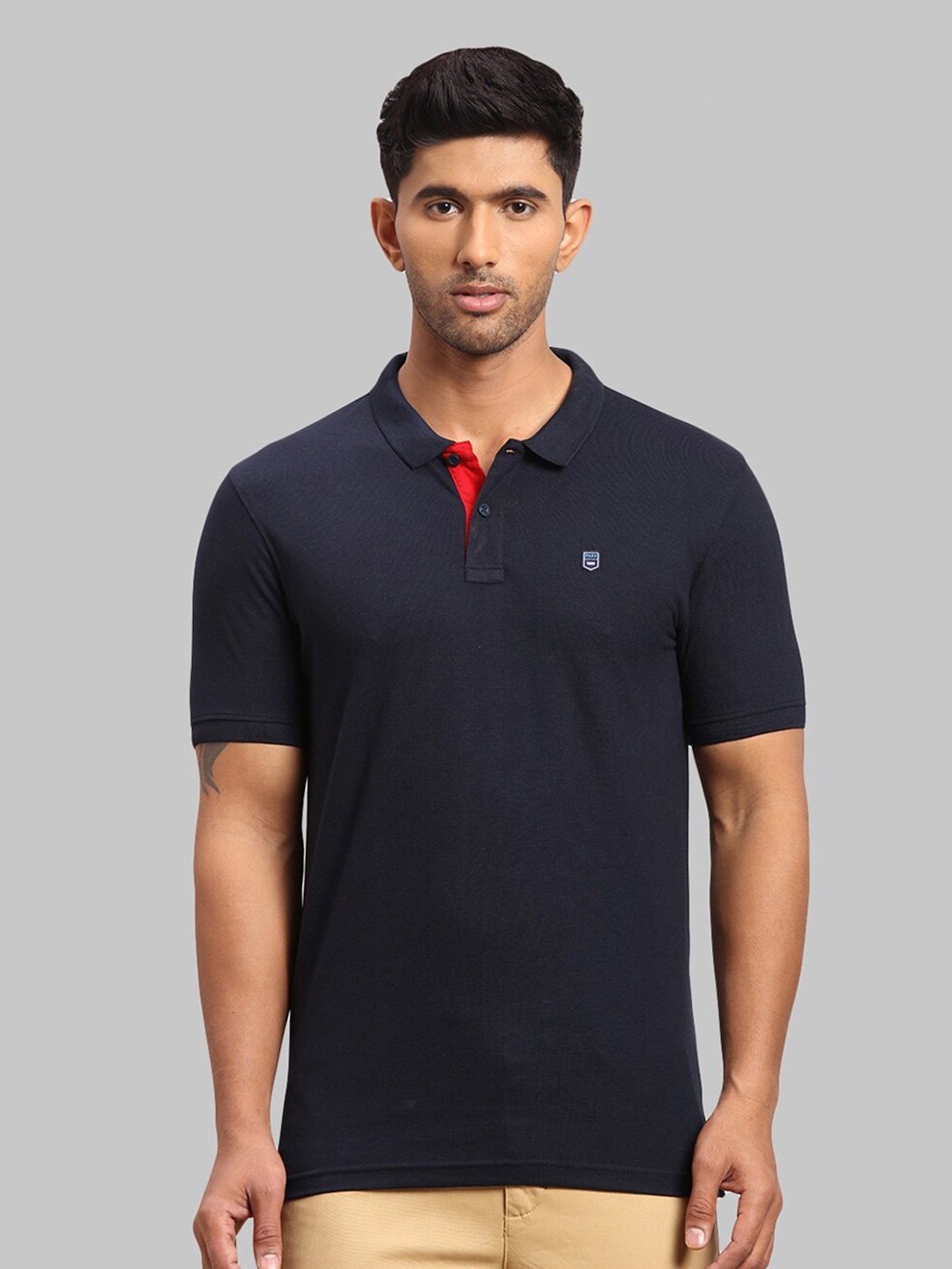 

Parx Men Polo Collar Cotton T-shirt, Navy blue