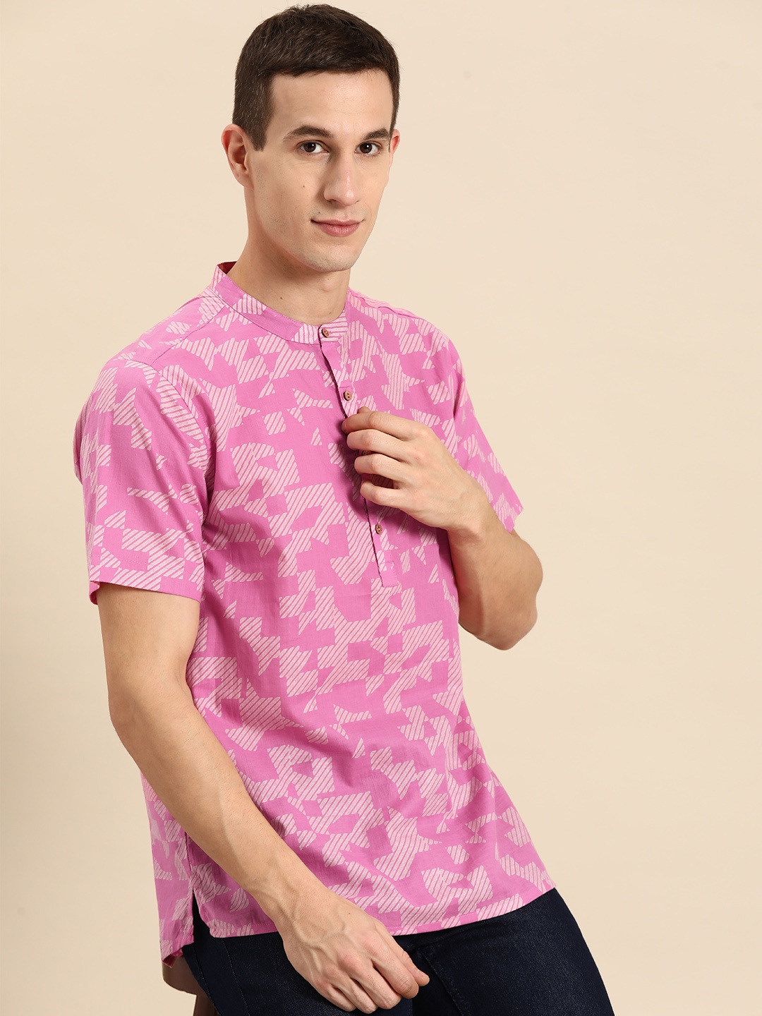 

Anouk Cotton Printed Kurta, Pink