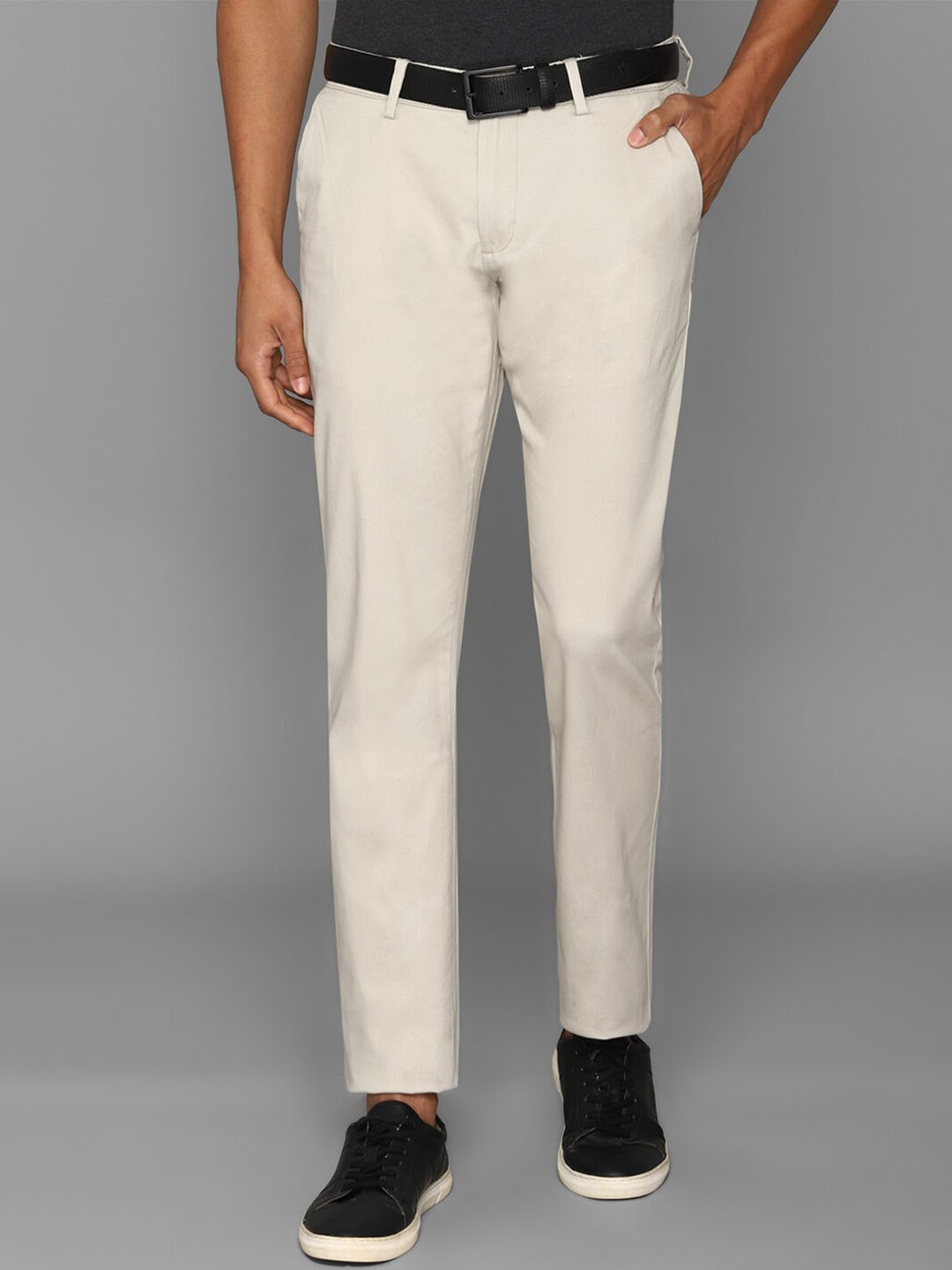 

Allen Solly Men Cotton Slim Fit Trousers, Off white