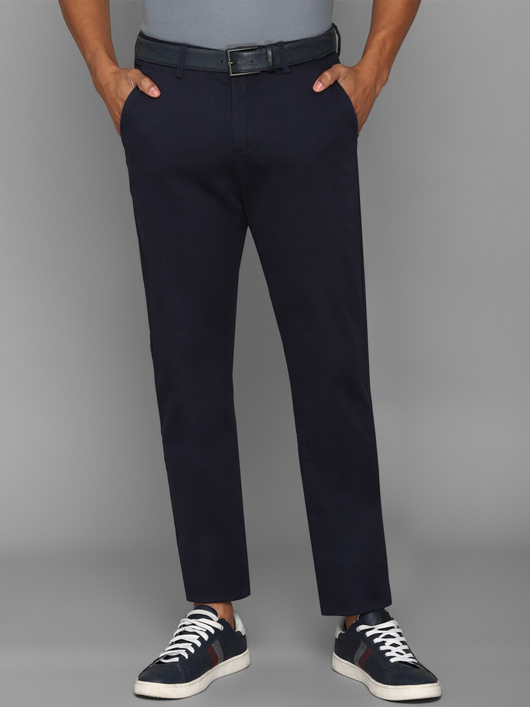 

Allen Solly Men Cotton Chinos Trousers, Navy blue