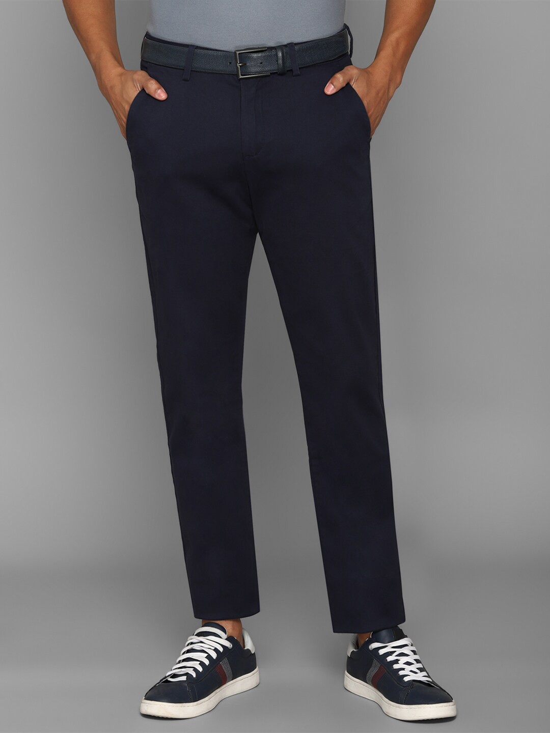 

Allen Solly Men Cotton Chinos Trousers, Navy blue
