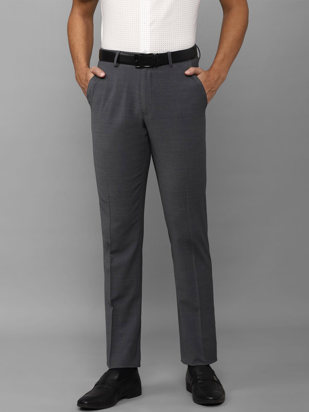 

Louis Philippe Men Slim Fit Formal Trouser, Charcoal
