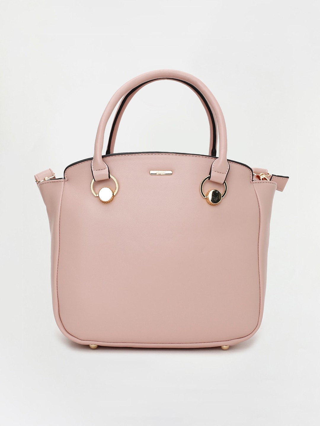 

Ginger by Lifestyle Pink Structured Handheld Bag with Applique