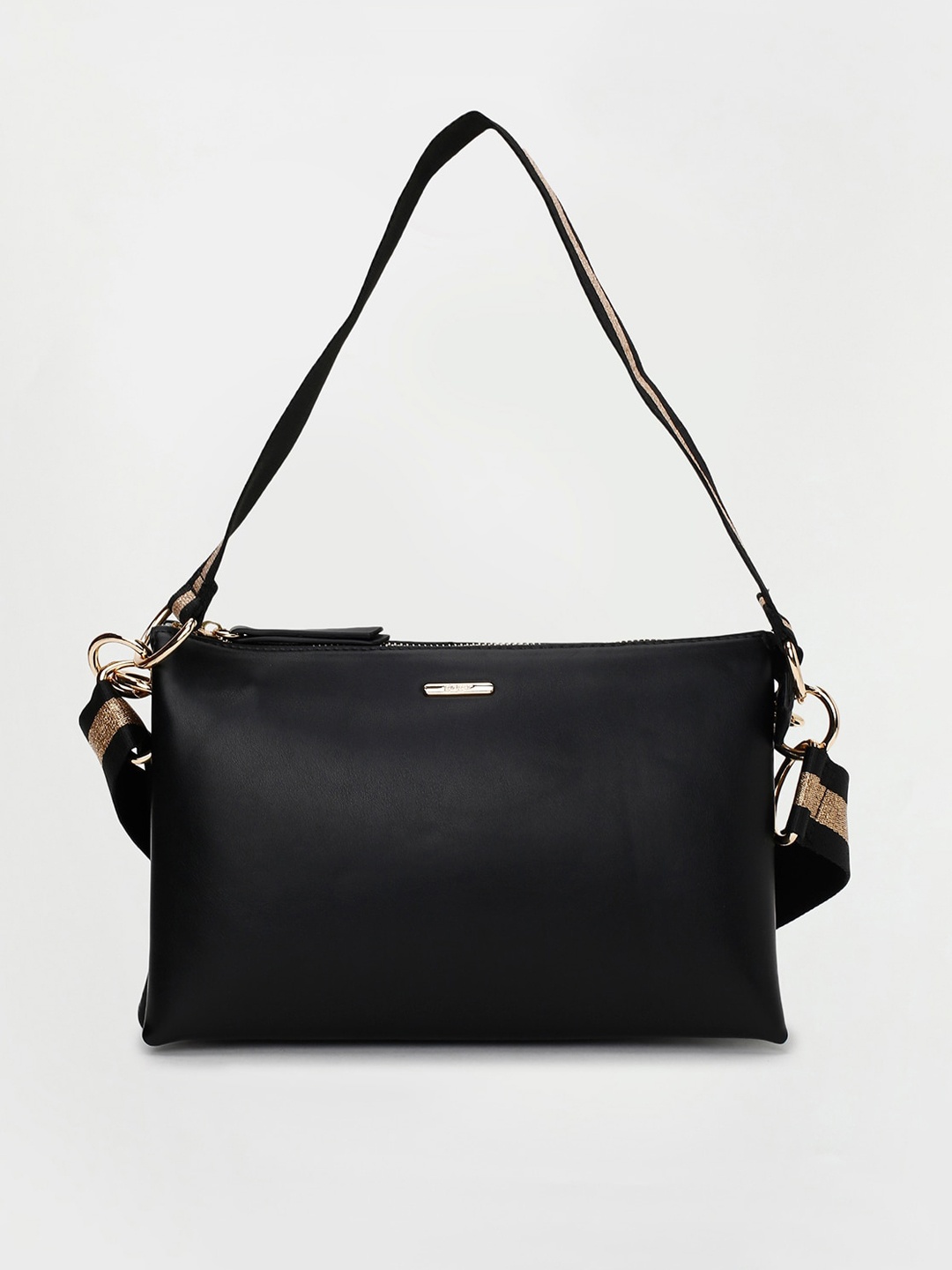 

Ginger by Lifestyle Striped Structured Shoulder Bag, Black