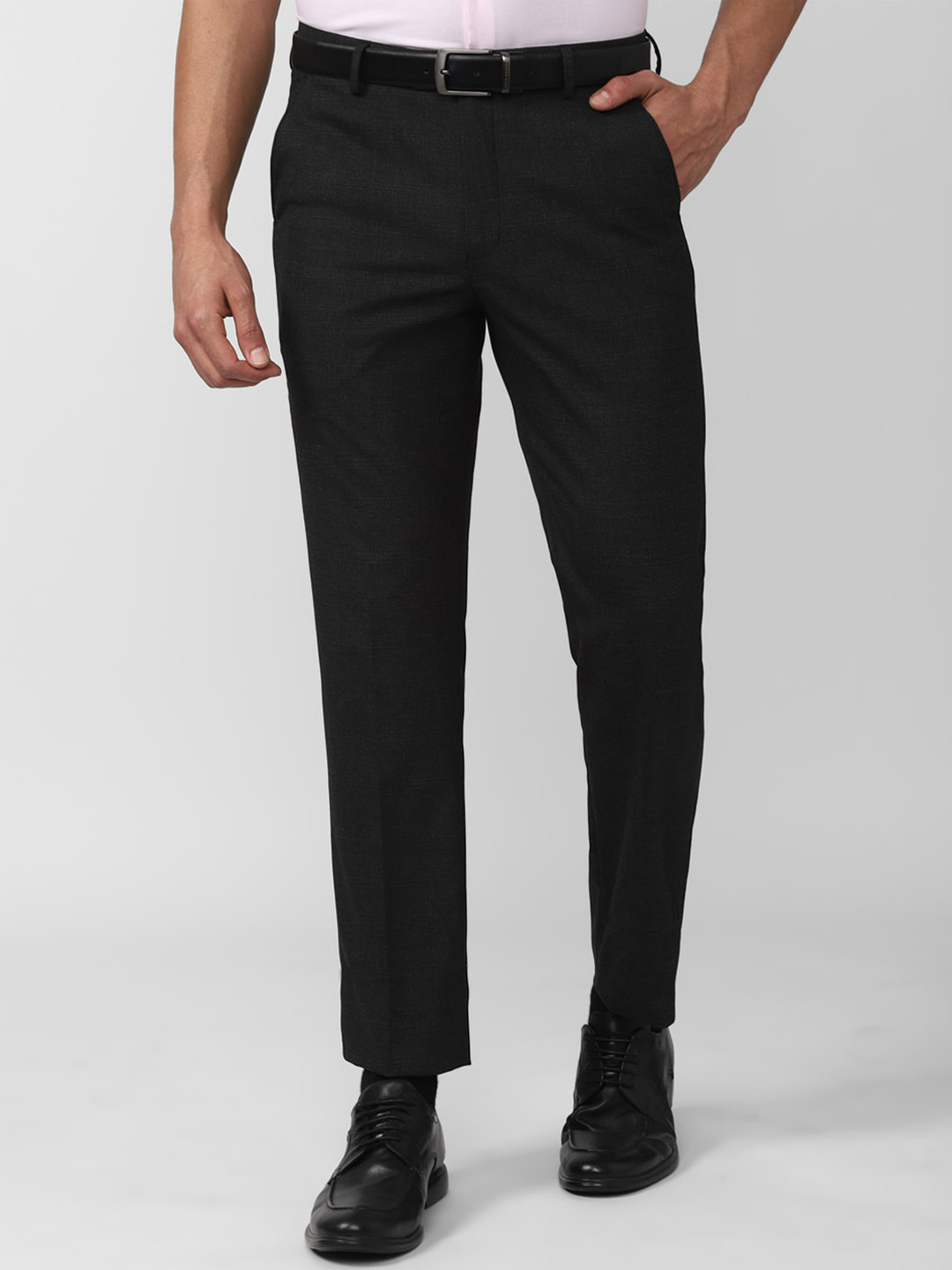 

Peter England Men Black Slim Fit Trousers