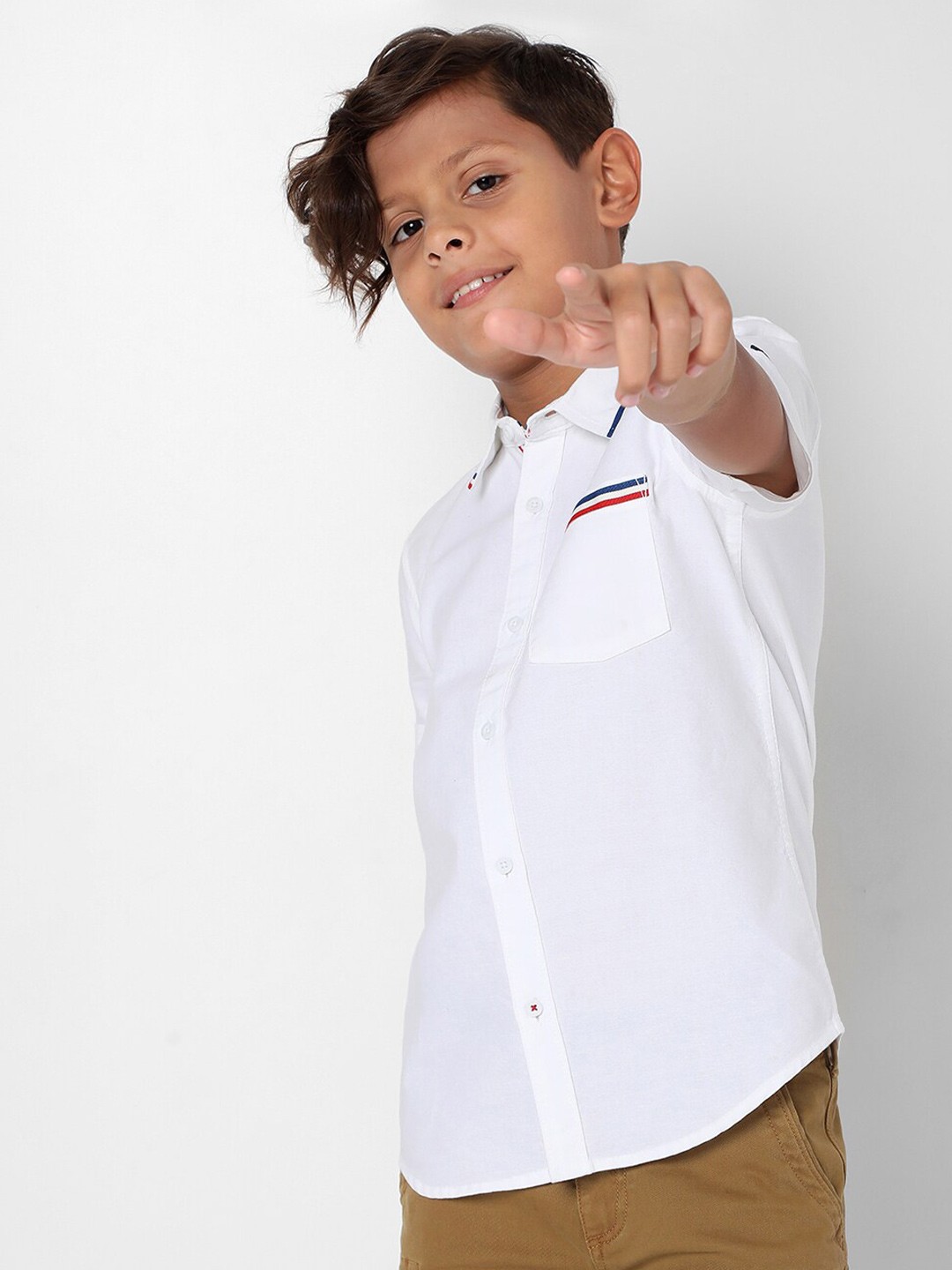 

GAS Boys Slim Fit Pure Cotton Casual Shirt, White
