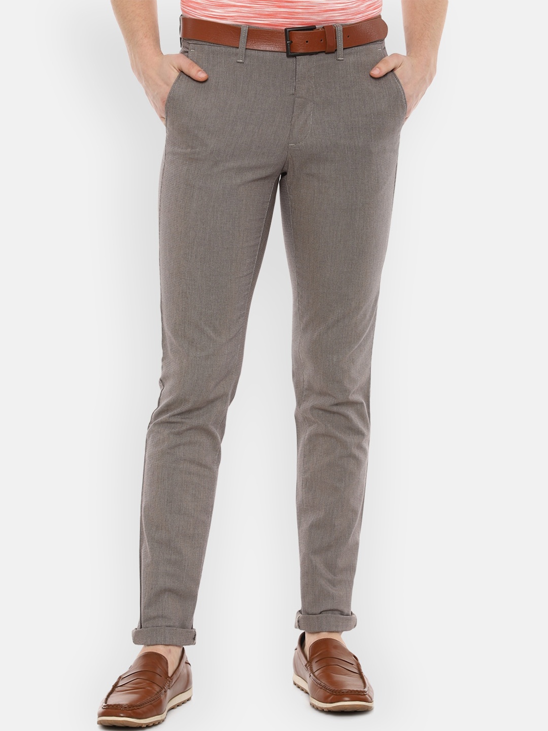 

Van Heusen Sport Men Textured Slim Fit Trousers, Grey
