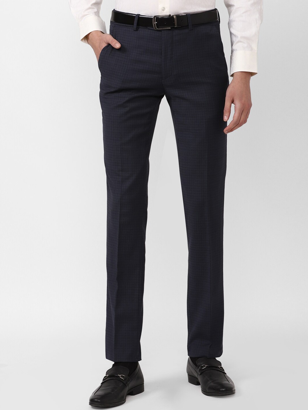 

Van Heusen Men Slim Fit Formal Trousers, Navy blue