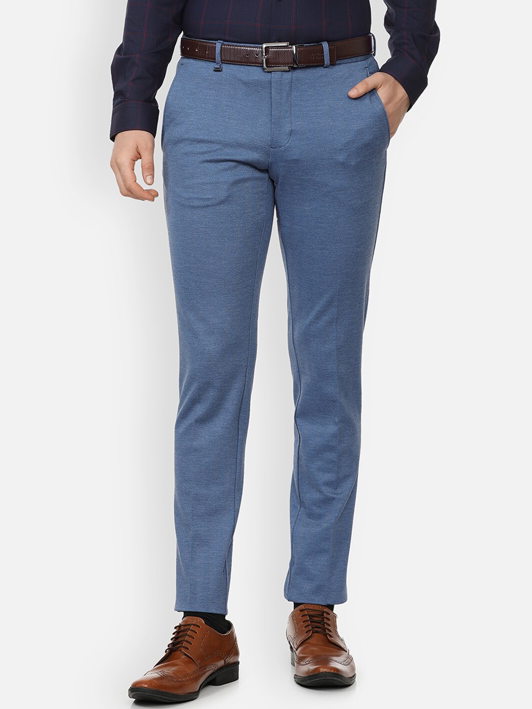 

Van Heusen Men Slim Fit Formal Trousers, Blue
