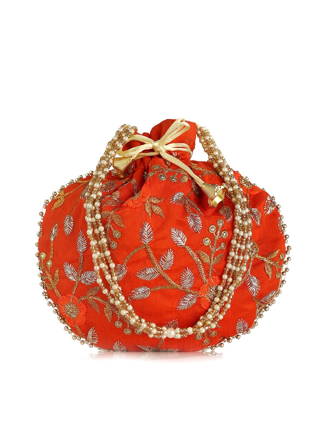 

gaura pakhi Embellished Potli Clutch, Orange