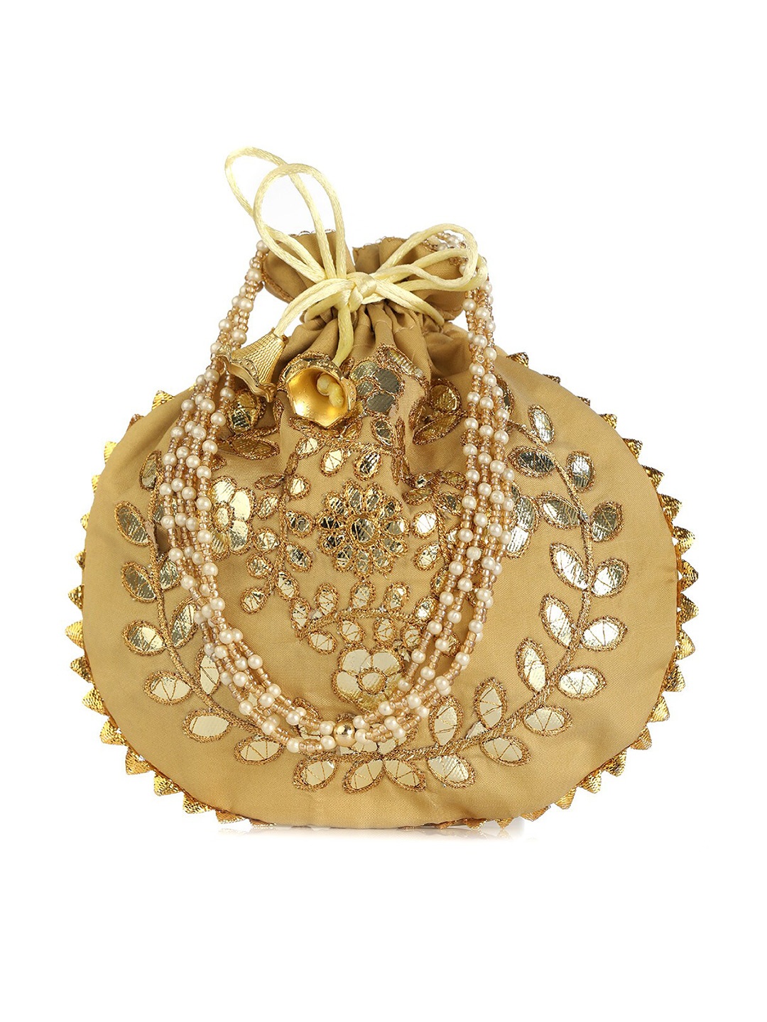 

gaura pakhi Embellished Potli Clutch, Beige