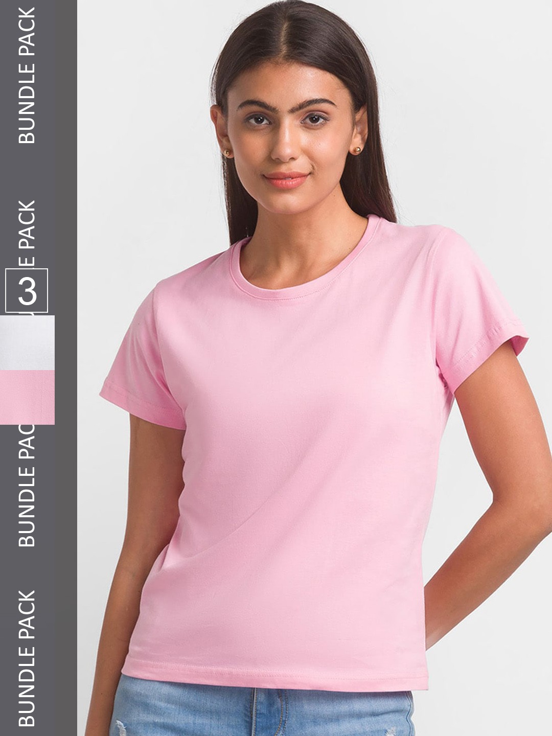 

FashionRack Women Cotton T-shirt Pack of 3, Pink