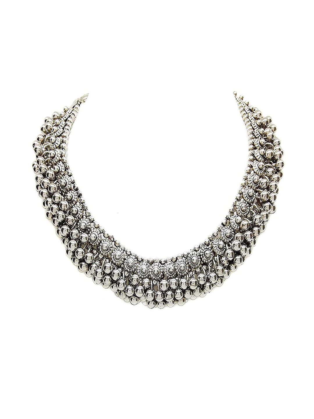 

The Pari Rhodium-Plated Handcrafted Necklace, Silver