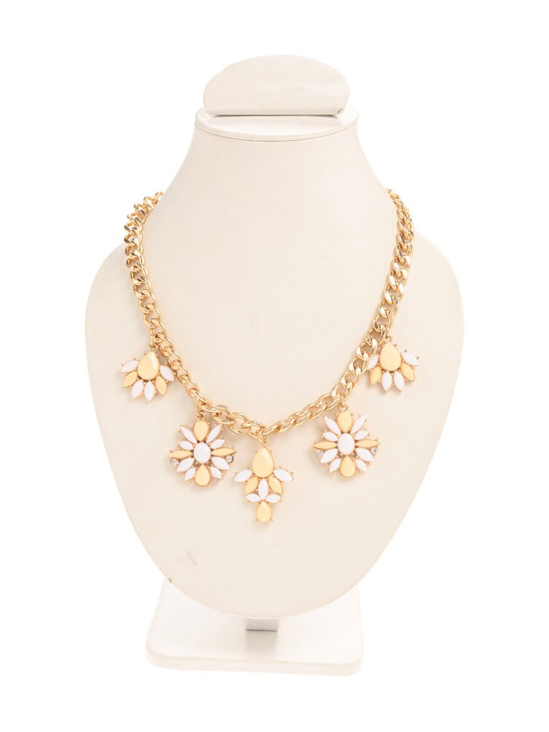 

The Pari Women Gold-Plated Floral Necklace, Orange