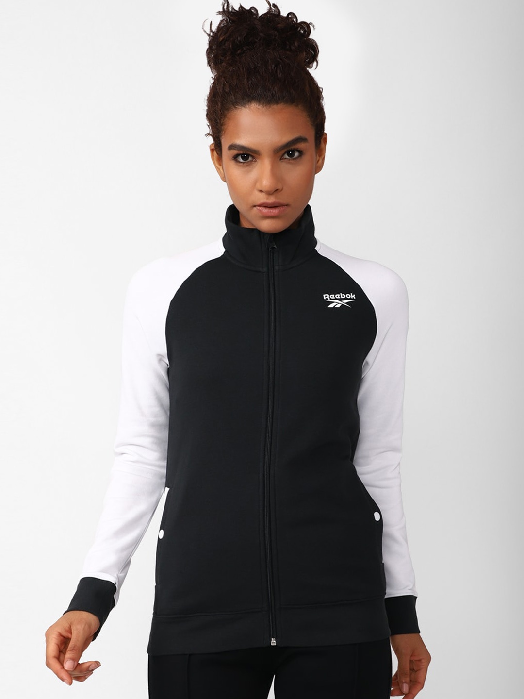 

Reebok Women High Neck Cotton Sweatshirt, Black