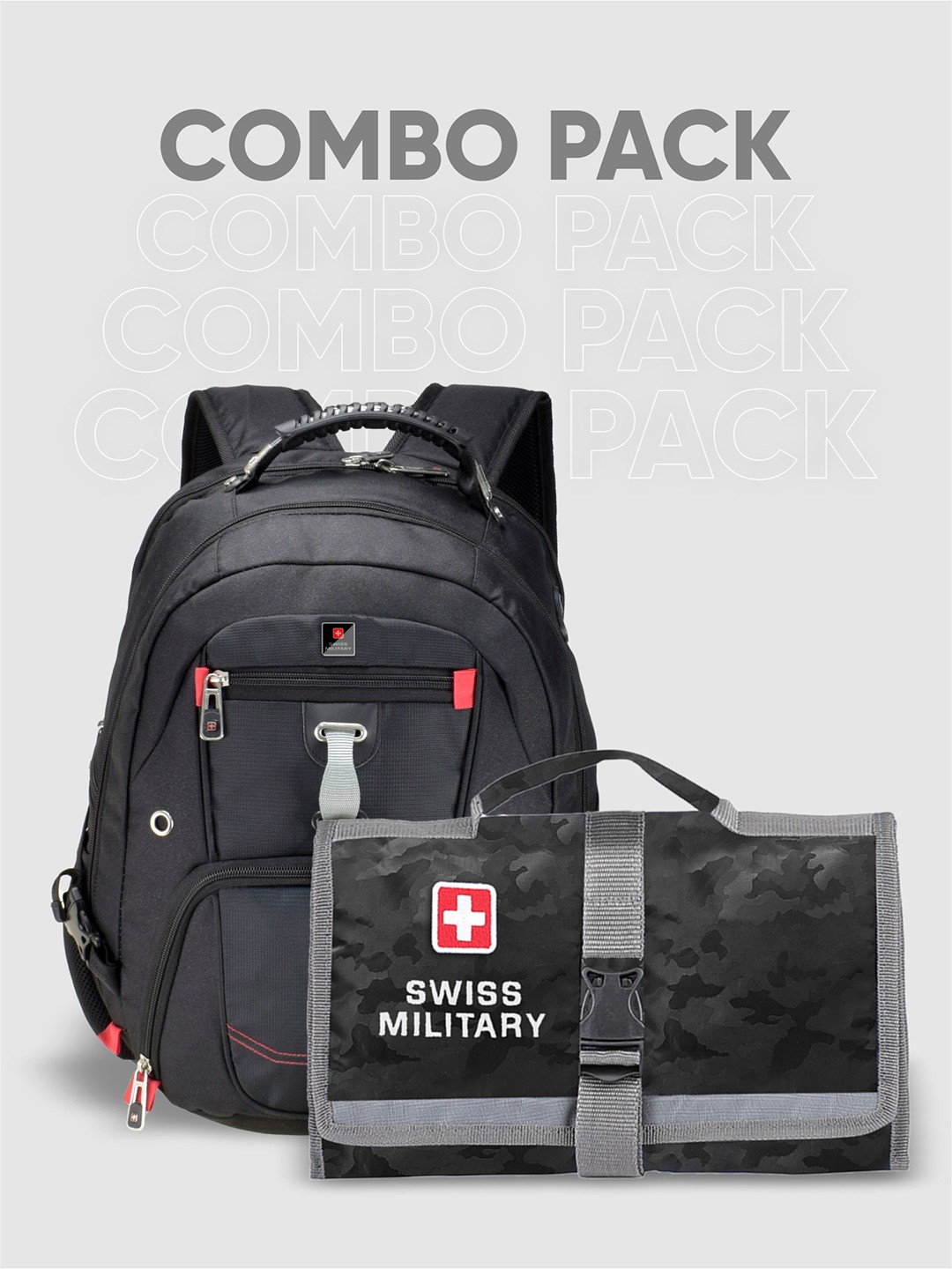 

SWISS MILITARY Backpack with Earphone Gate, Black