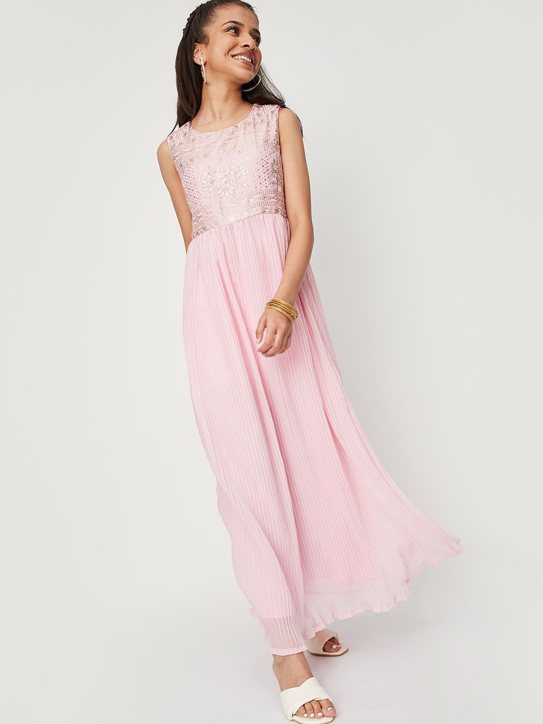 

max Pink Maxi Sleeveless Party Dress