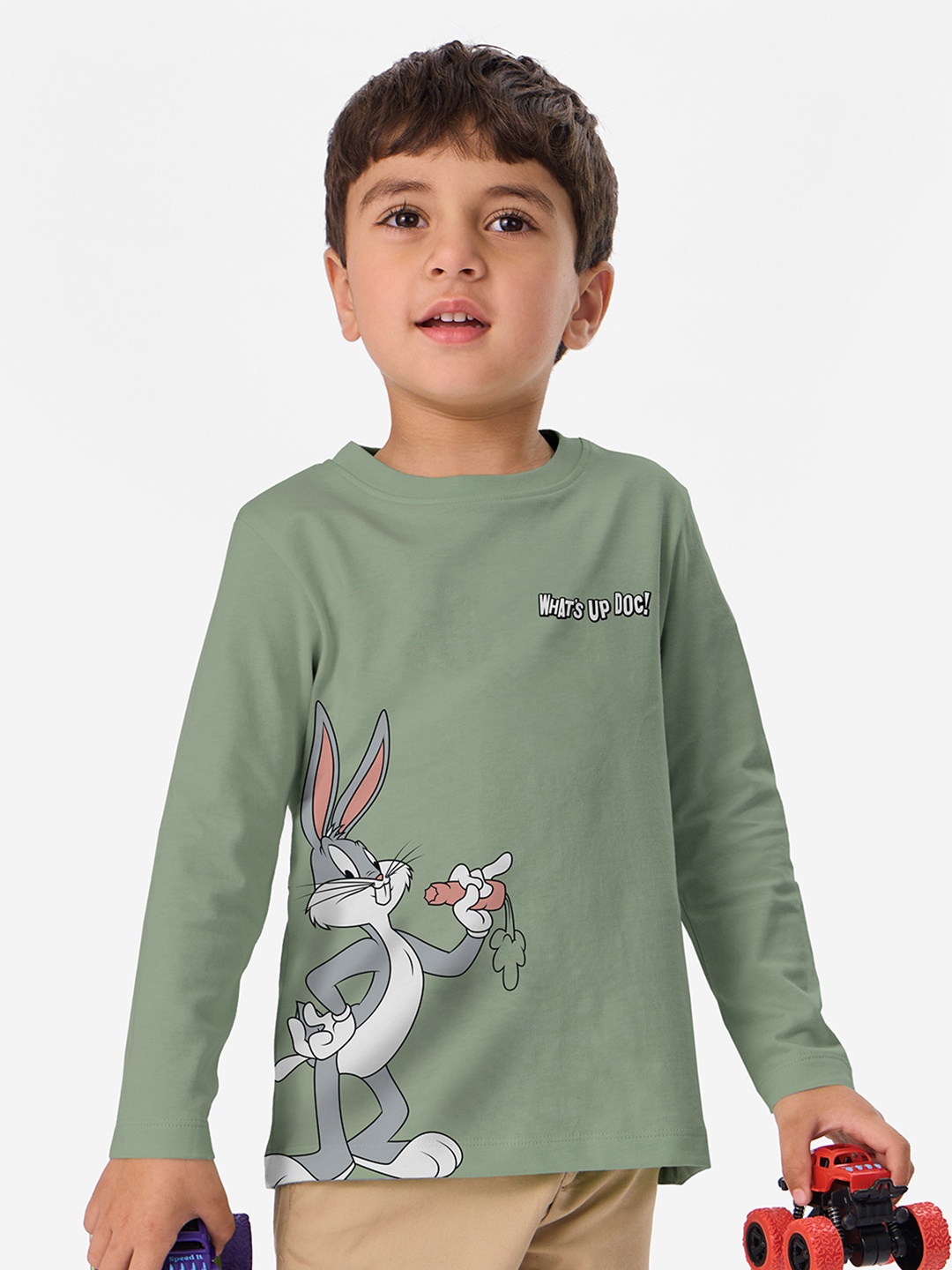 

The Souled Store Boys Printed Cotton Looney Tunes T-shirt, Green