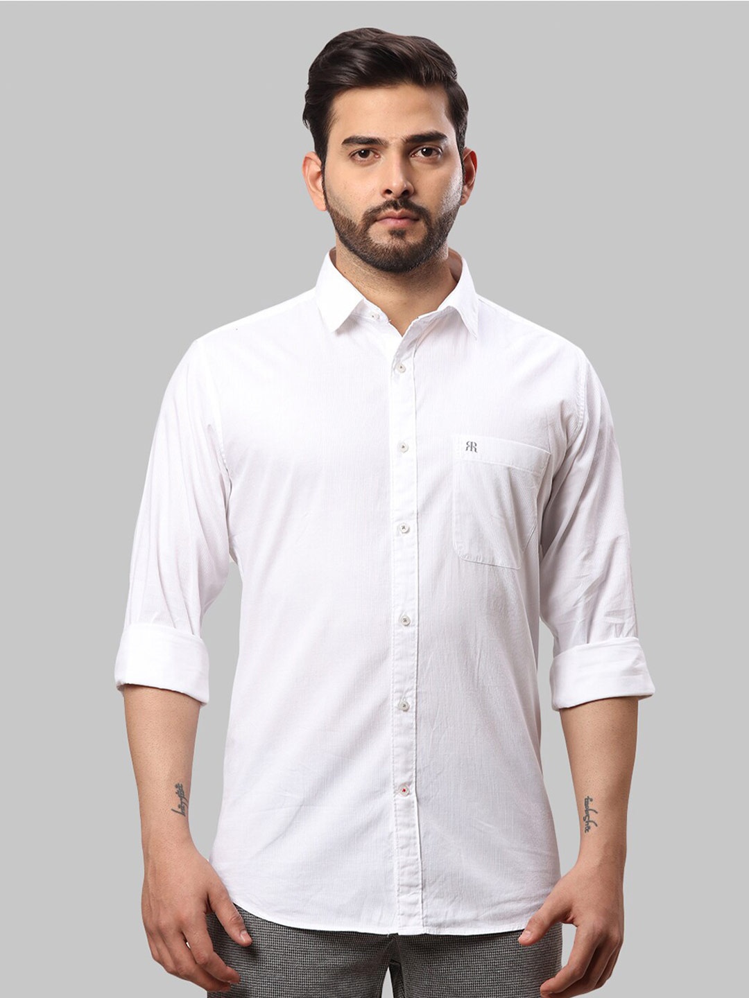

Raymond Men Comfort Slim Fit Casual Shirt, White