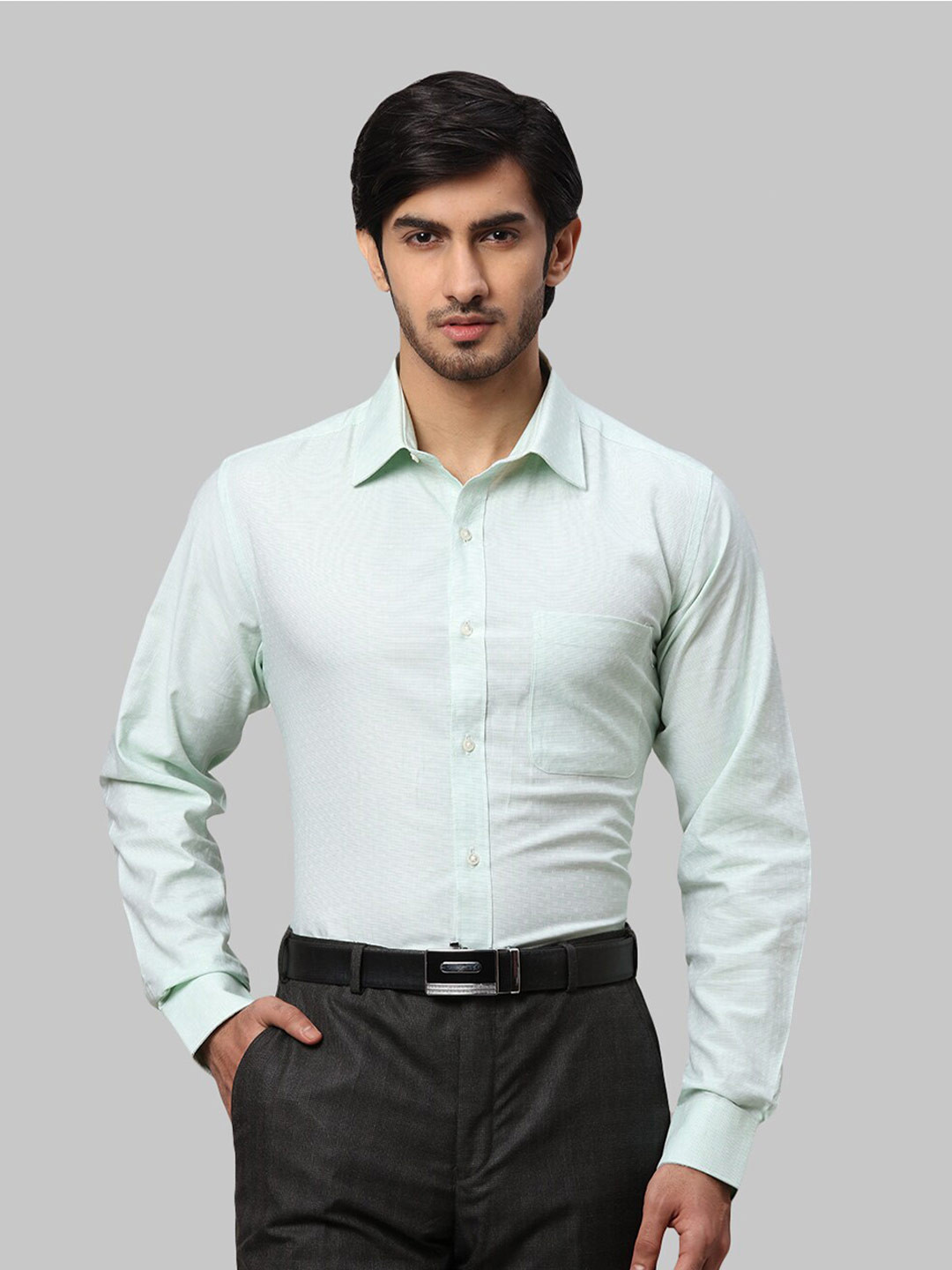 

Raymond Men Green Cotton Slim-Fit Shirt