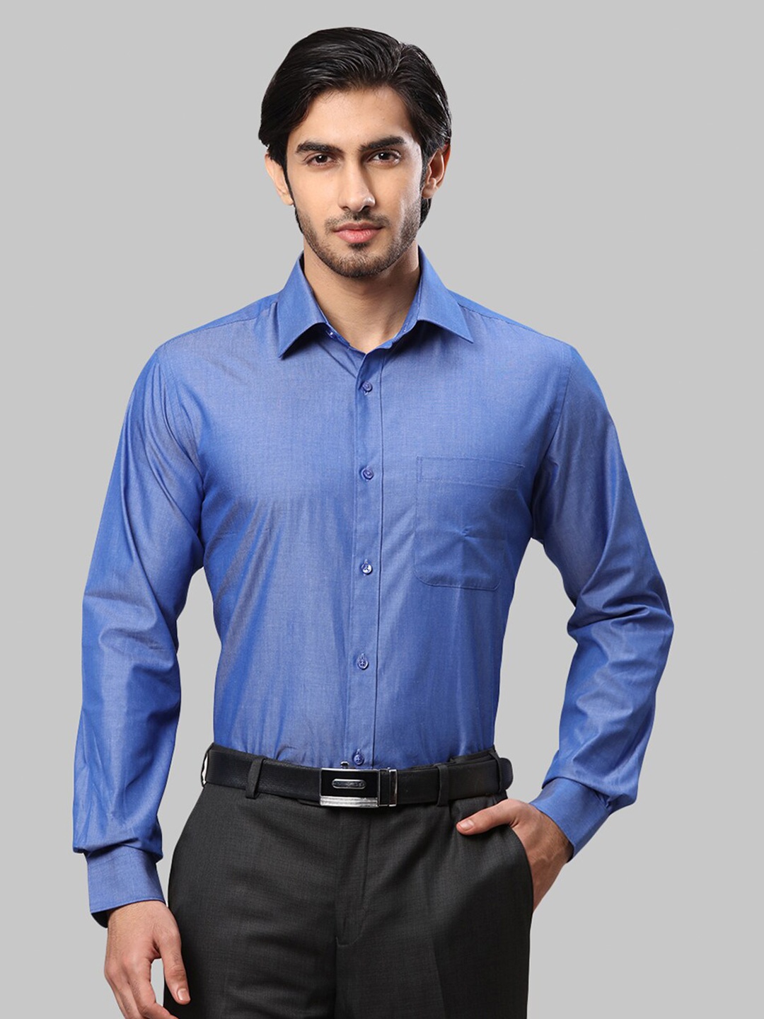 

Raymond Men Blue Cotton Formal Shirt