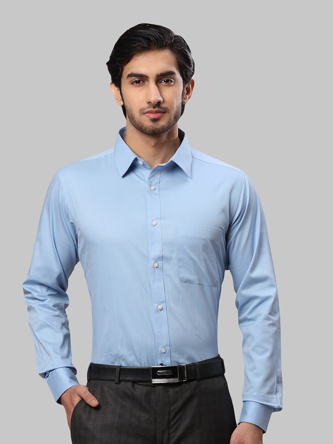 

Raymond Men Slim Fit Cotton Formal Shirt, Blue