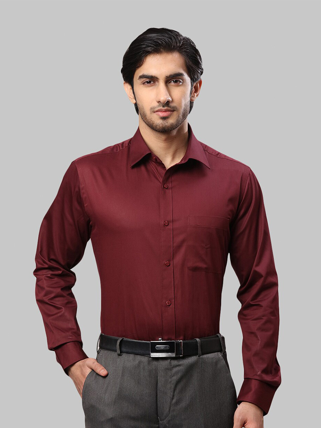 

Raymond Men Slim Fit Cotton Formal Shirt, Maroon
