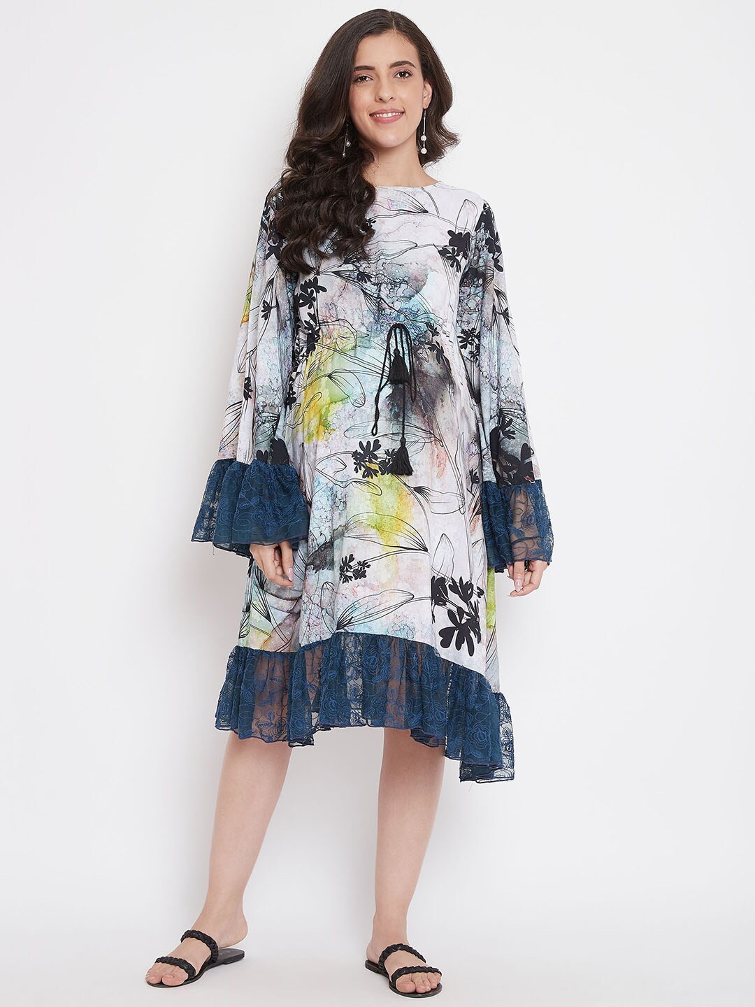 

The Kaftan Company Floral Maternity A-Line Dress, Grey