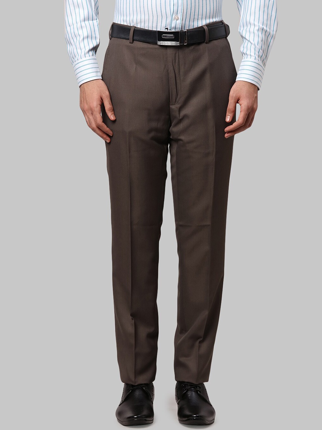 

Raymond Men Slim-Fit Formal Trouser, Brown