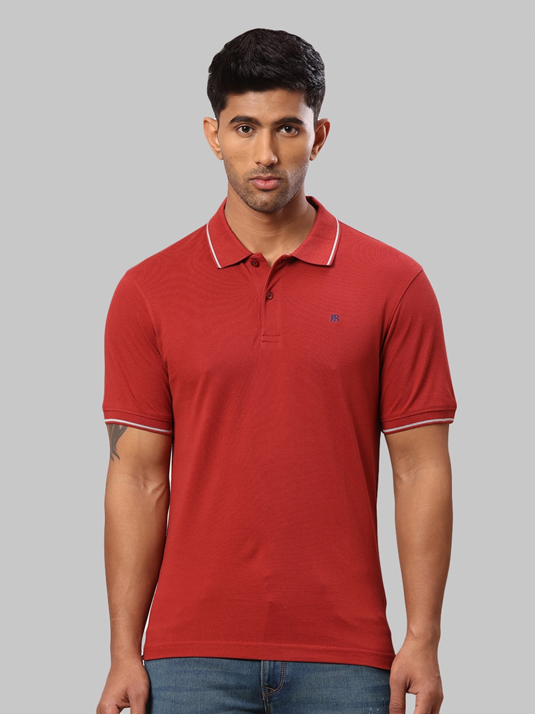 

Raymond Men Polo Collar Pure Cotton T-shirt, Red