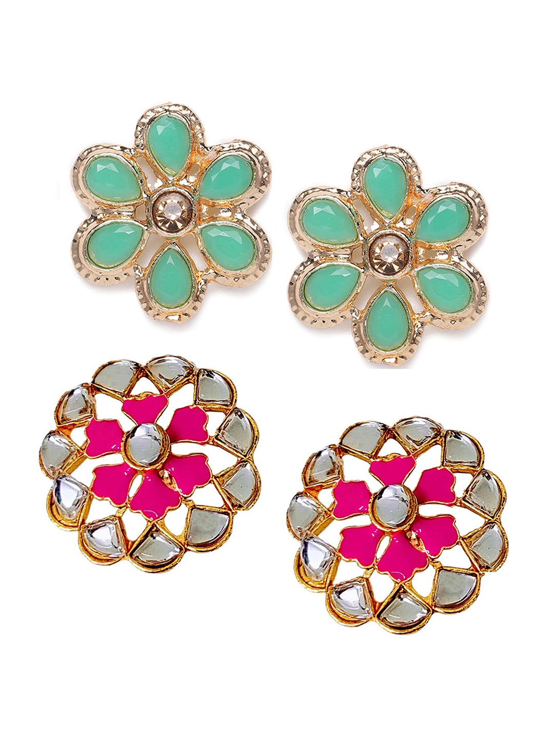 

Kord Store Set of 2 Floral Studs Earrings, Pink
