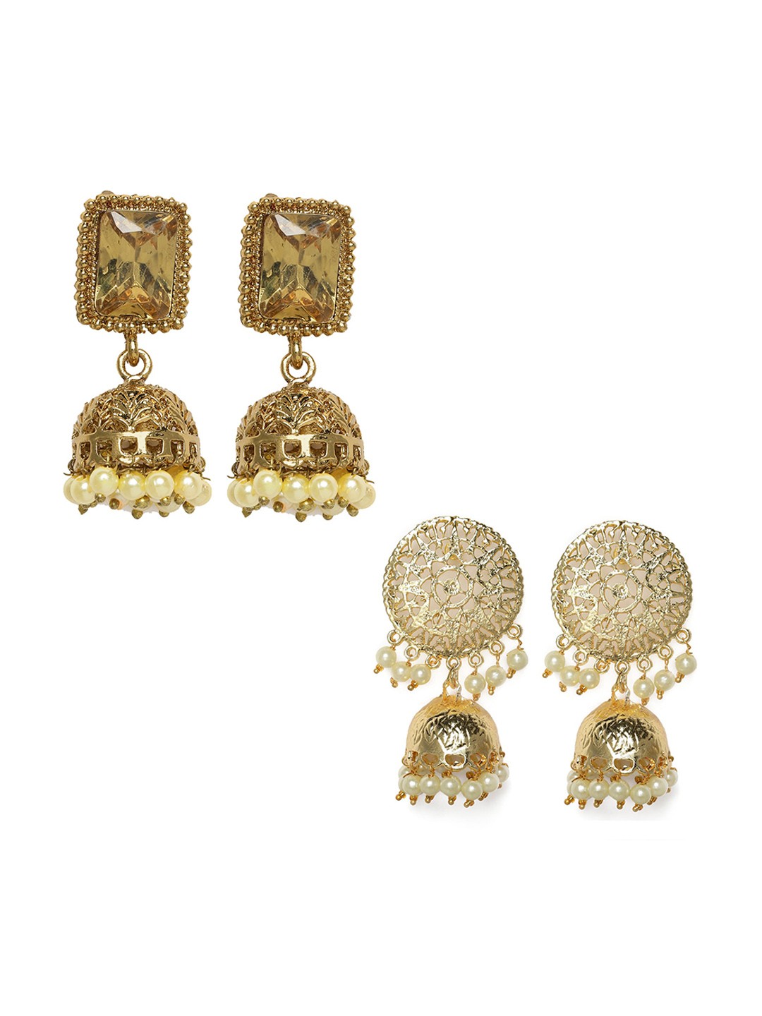 

Kord Store Set of 2 Gold-Plated Contemporary Jhumkas Earrings