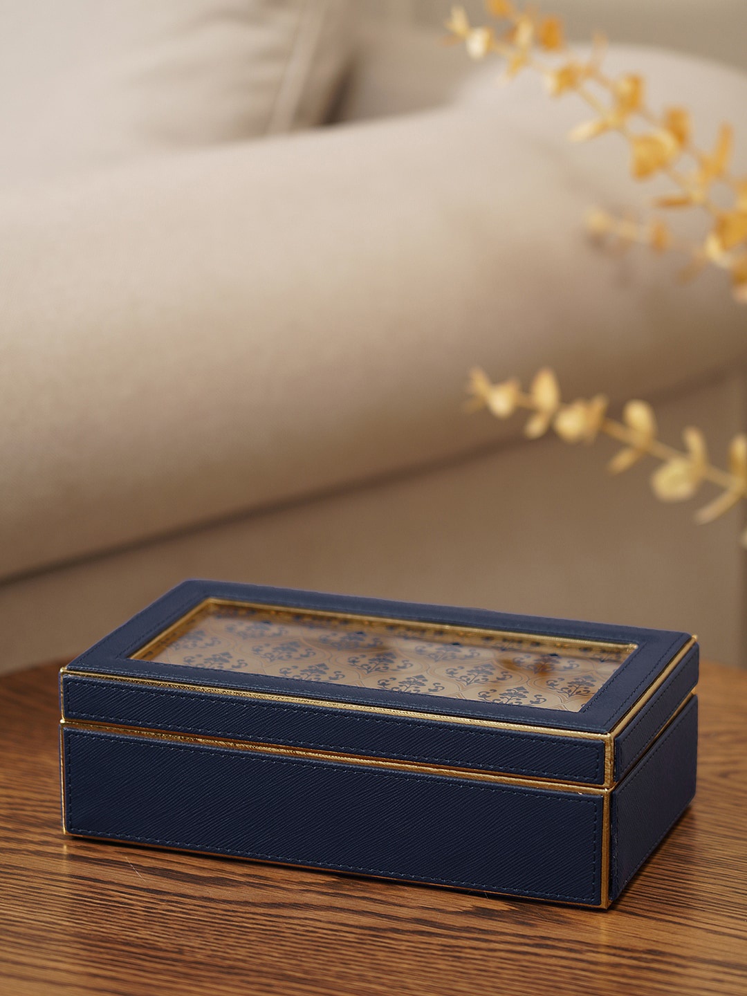 

Pure Home and Living Blue Jewellry Organiser with Lid