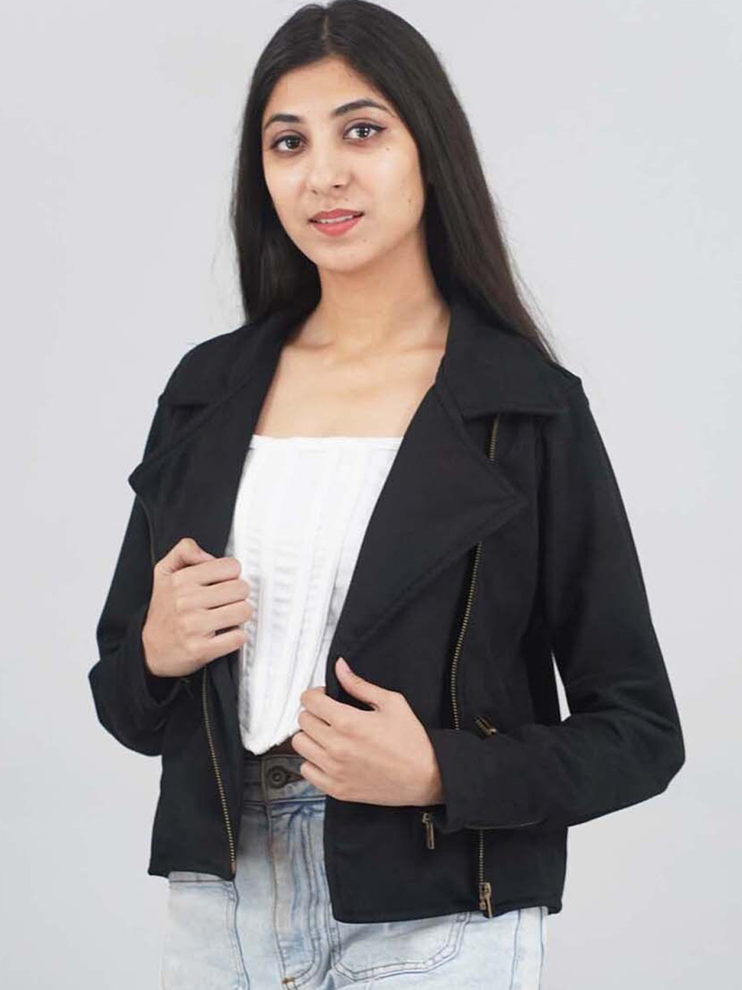

IMPERATIVE Women Lightweight Crop Tailored Jacket, Black