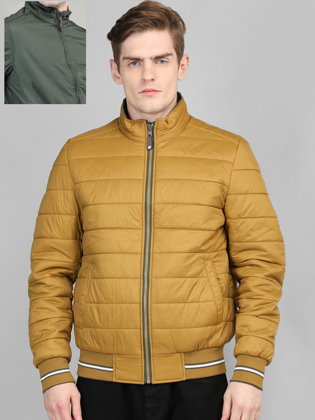 

LURE URBAN Men Polyester Reversible Outdoor Padded Jacket, Olive