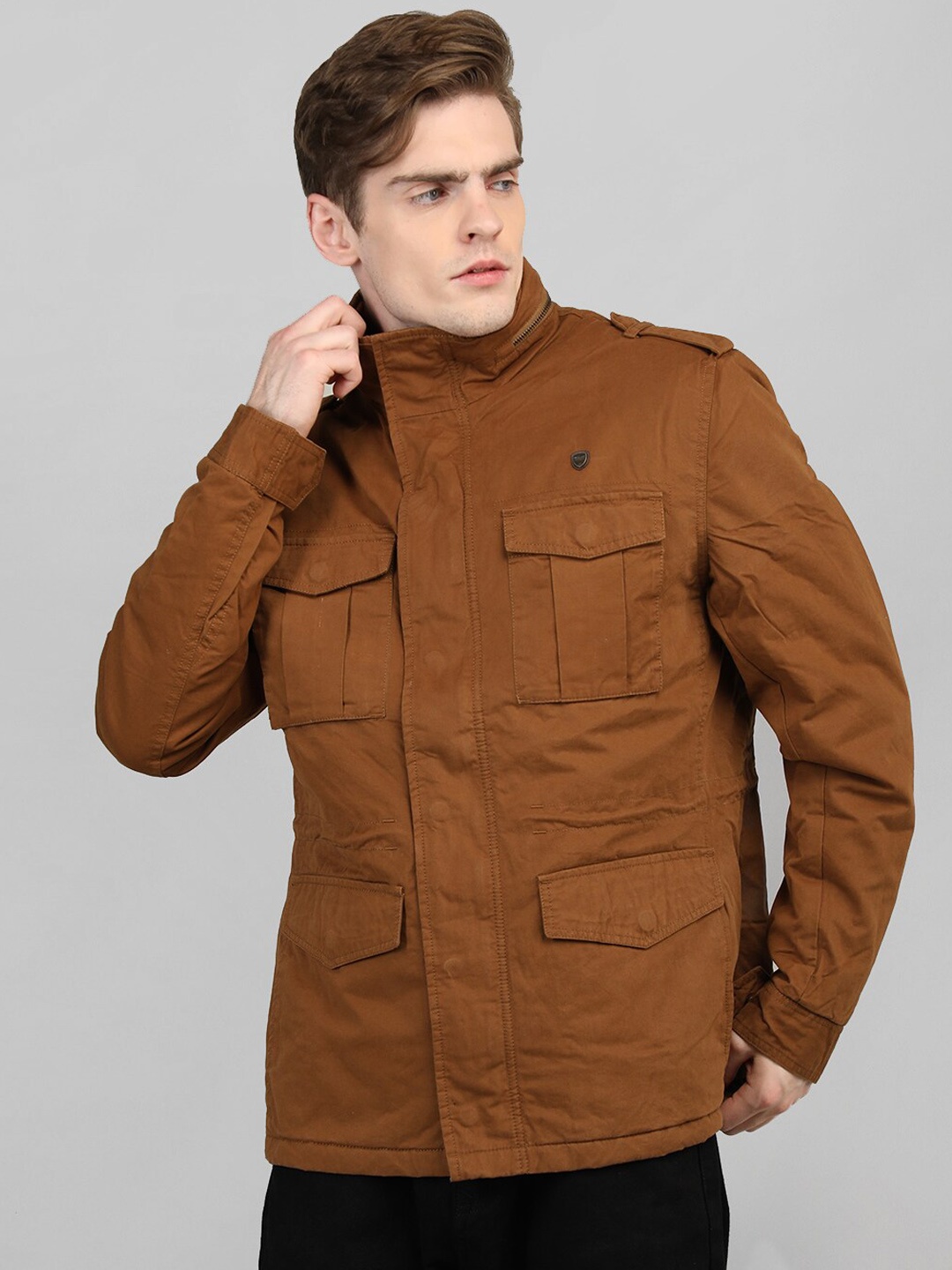 

LURE URBAN Men Longline Outdoor Parka Jacket, Tan