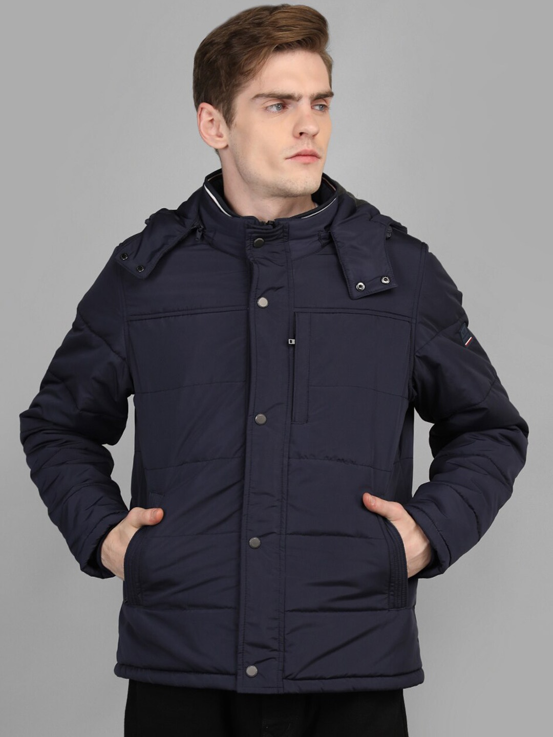 

LURE URBAN Men Puffer Winter Jacket, Navy blue