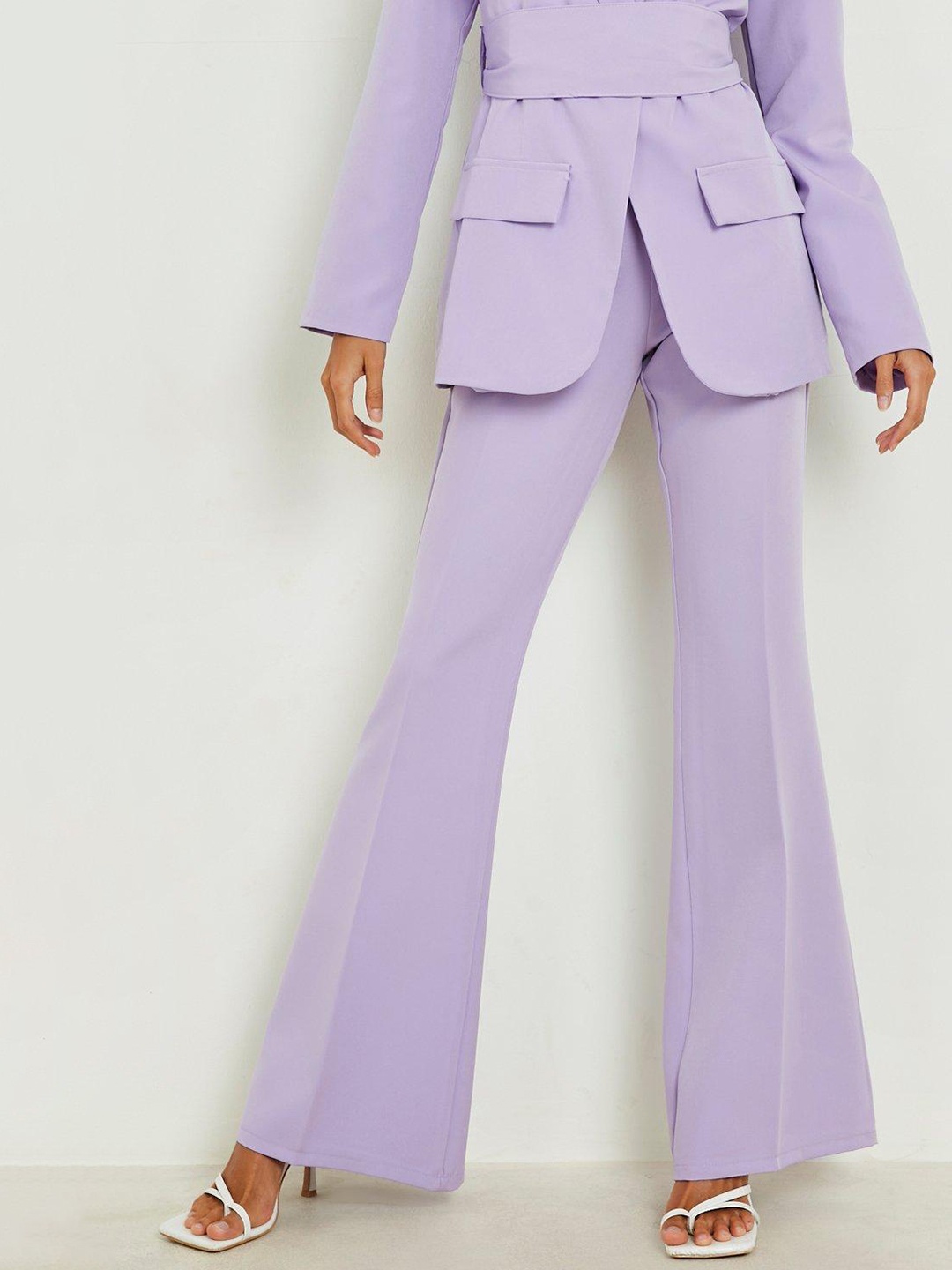 

Boohoo Women Flared Trouser, Lavender