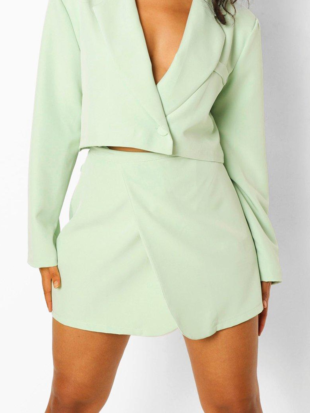 

Boohoo Front Wrap Mini Skirt, Green