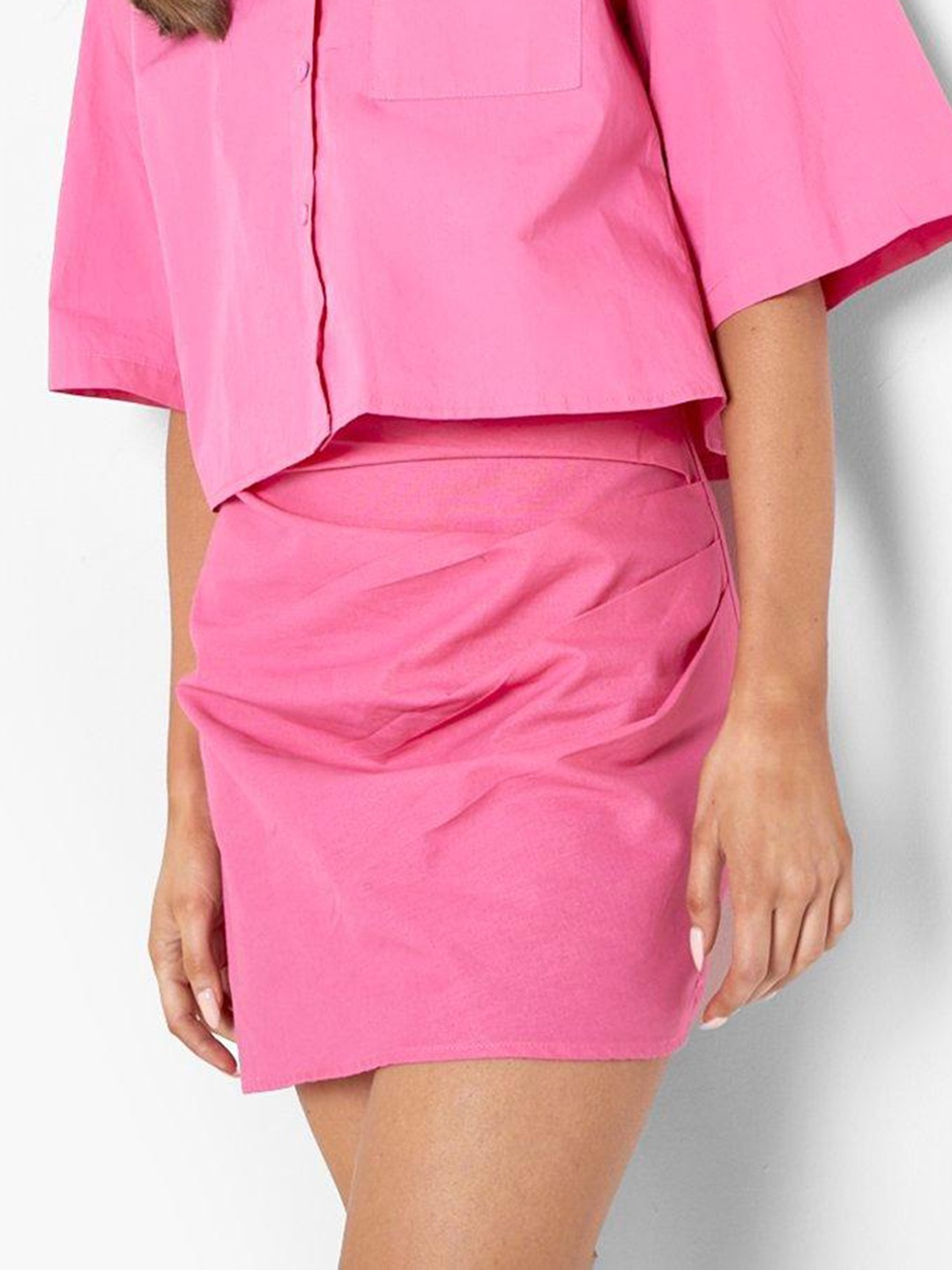 

Boohoo Pure Cotton Straight Mini Skirt, Pink