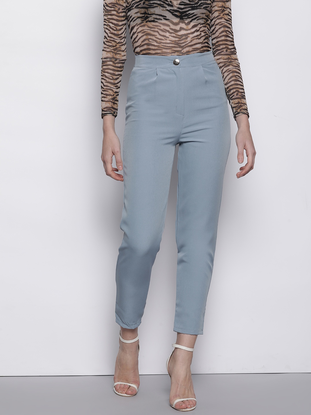 

Boohoo Women Woven Regular Trousers, Blue